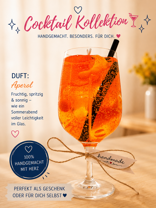 Aperol Spritz Cocktail Kerze