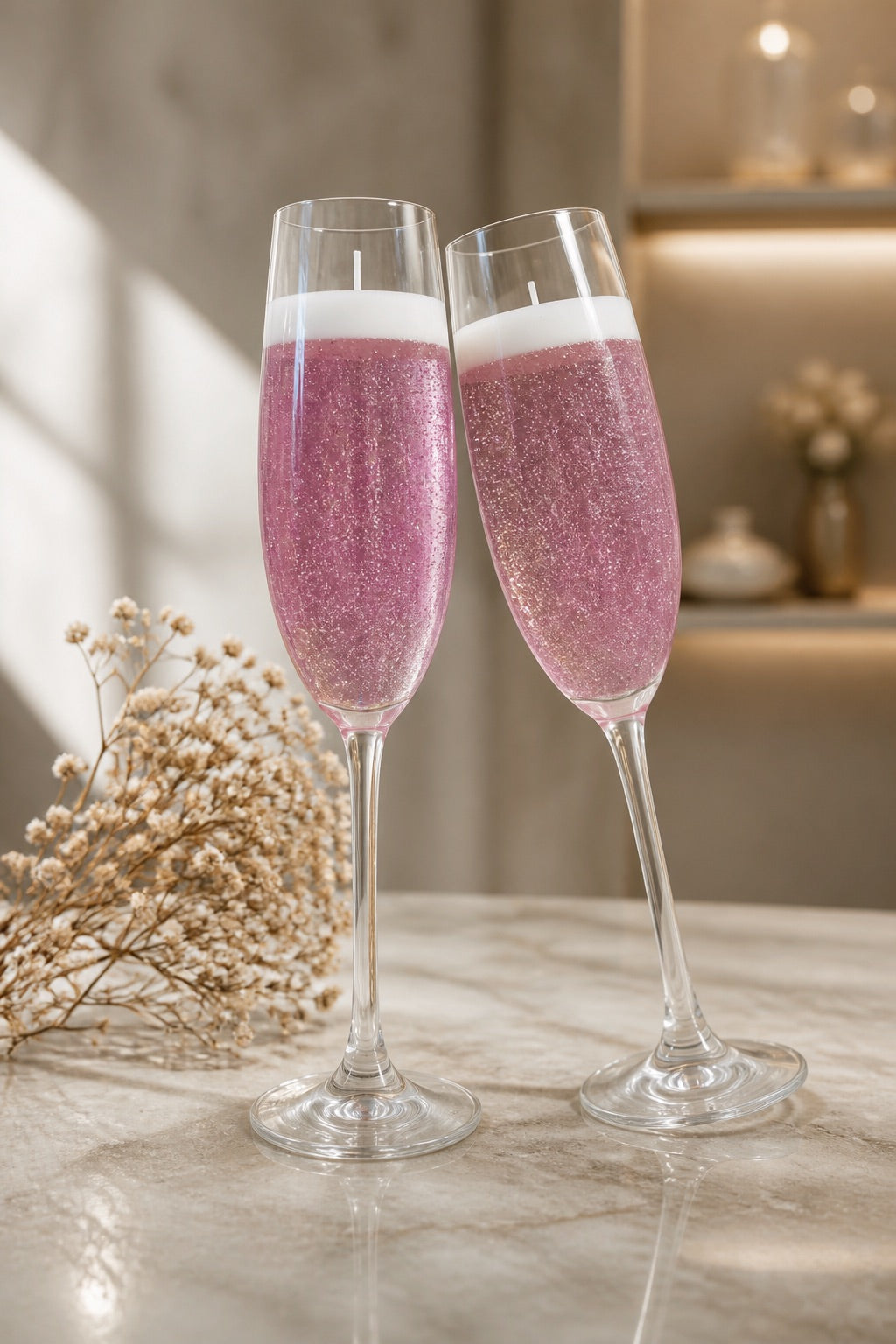 Prickelnde Champagner Duftkerze