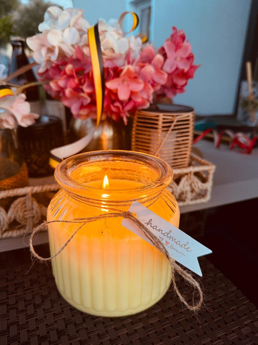 Citronella Duftkerze im Glas | Handgemachte Sommerkerze in verschiedenen Größen