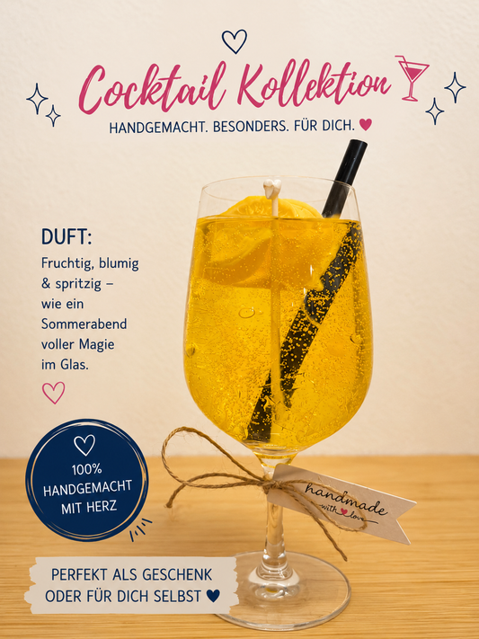 Limoncello Spritz Duftkerze im Glas | Cocktail Kerze handgemacht | Zitronen Kerze | Sommer Geschenk | Geschenkidee