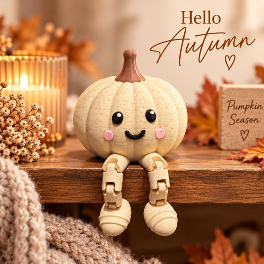 Süßer Kürbis mit beweglichen Beinen | Herbstdeko Kürbis | niedliche Dekofigur | Pumpkin Decor | Geschenk Herbst I verschiedene Farben